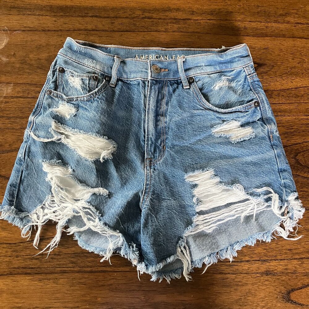 AE American Eagle High Waisted Mom Jean Shorts